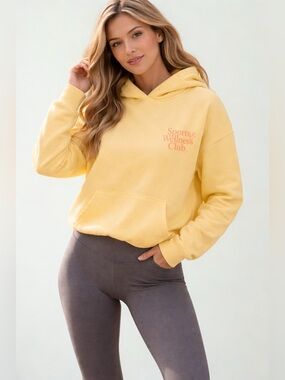NWT Wilo The Label Butter Yellow Sports & Wellness Club Hoodie Large